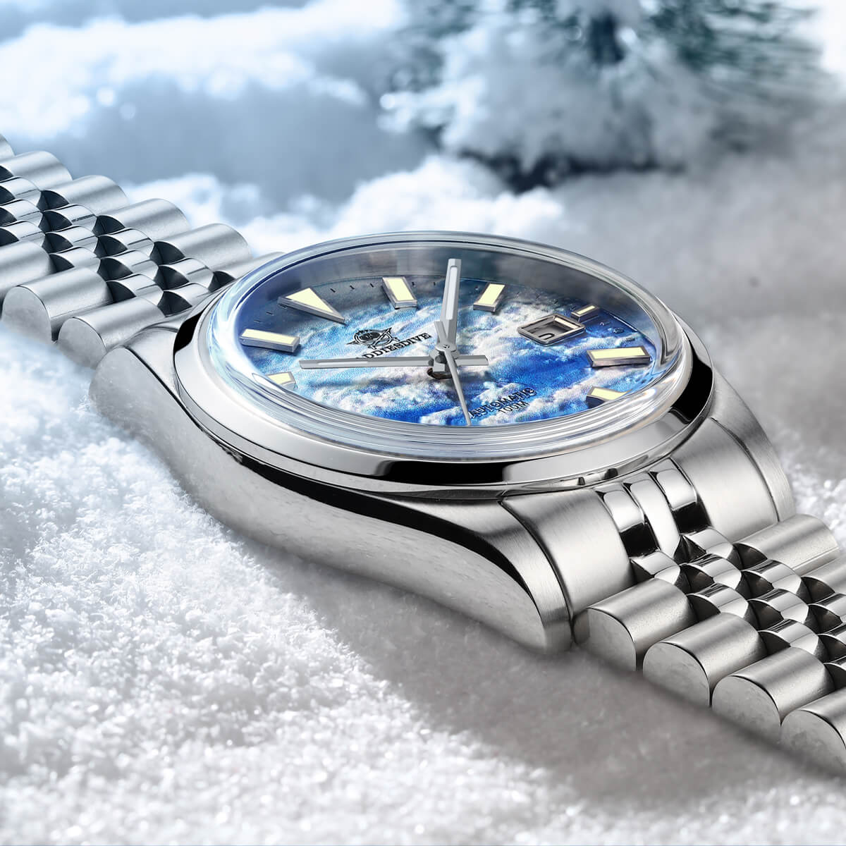 Addiesdive 39mm Orologio Automatico con Quadrante 3D Sea of Clouds AD2041 - Image 5