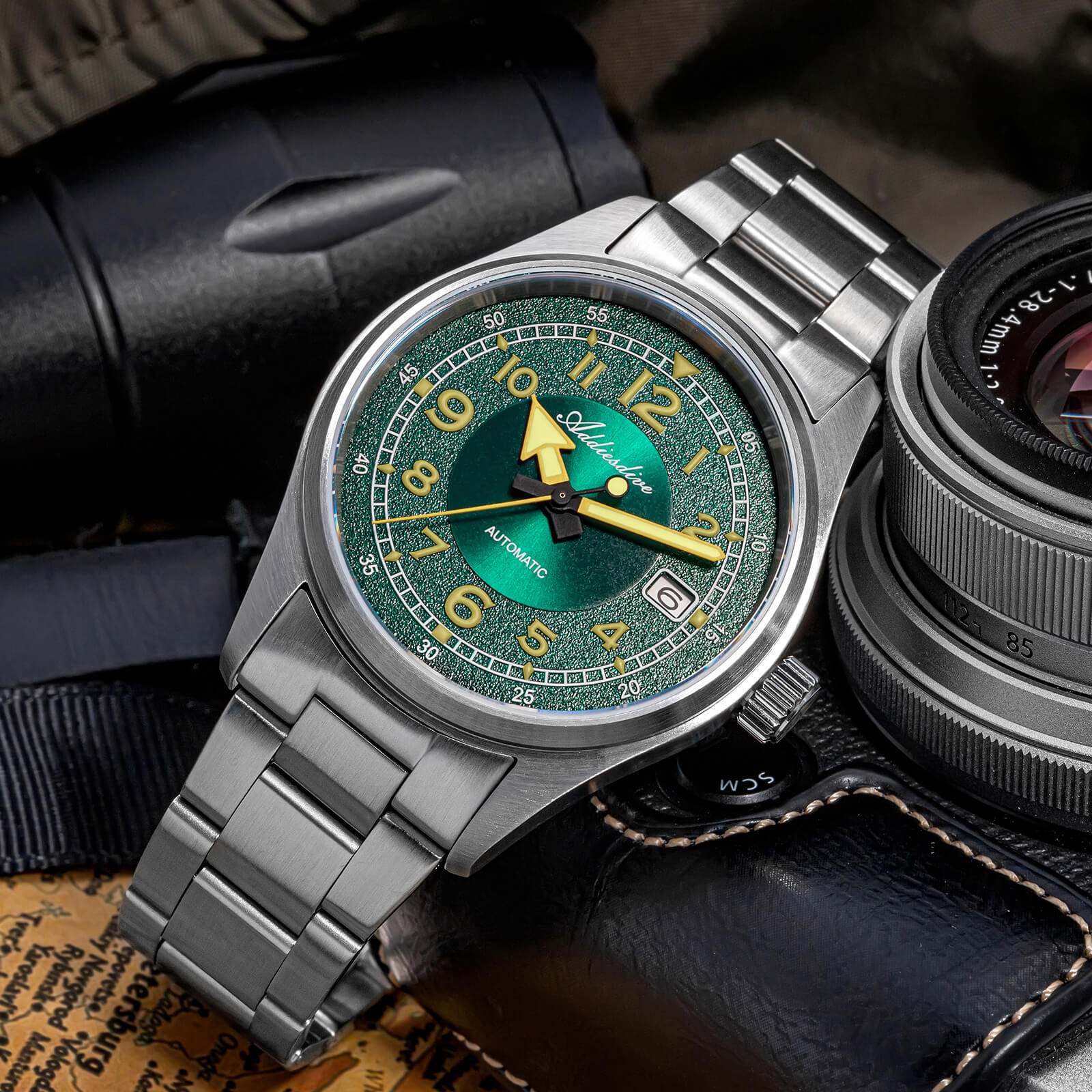 ★Xmas Special Offers★ADDIESDIVE 39mm Explore Orologio Meccanico Retrò da Uomo AD2055 - Image 12