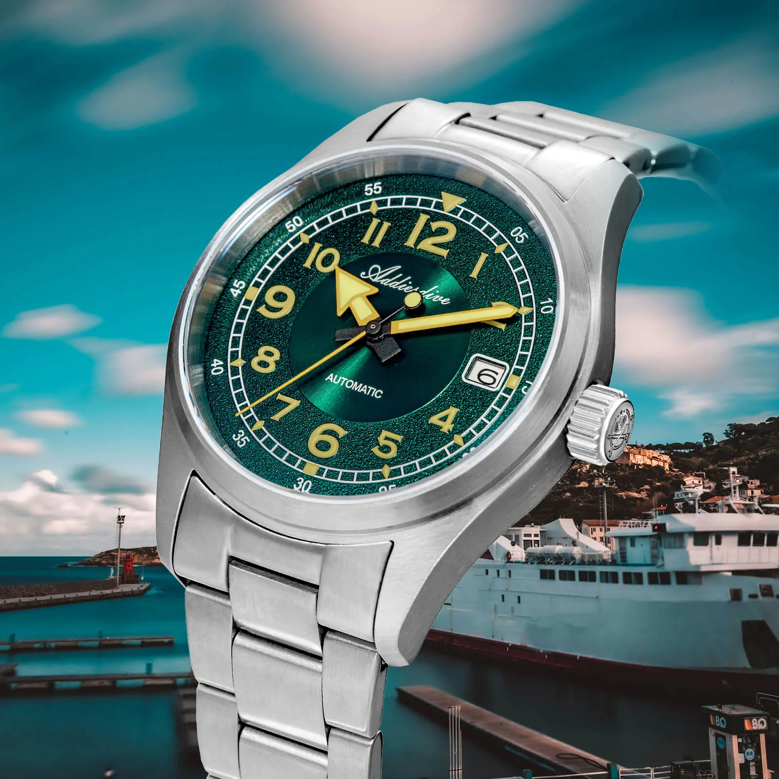 ★Xmas Special Offers★ADDIESDIVE 39mm Explore Orologio Meccanico Retrò da Uomo AD2055 - Image 6