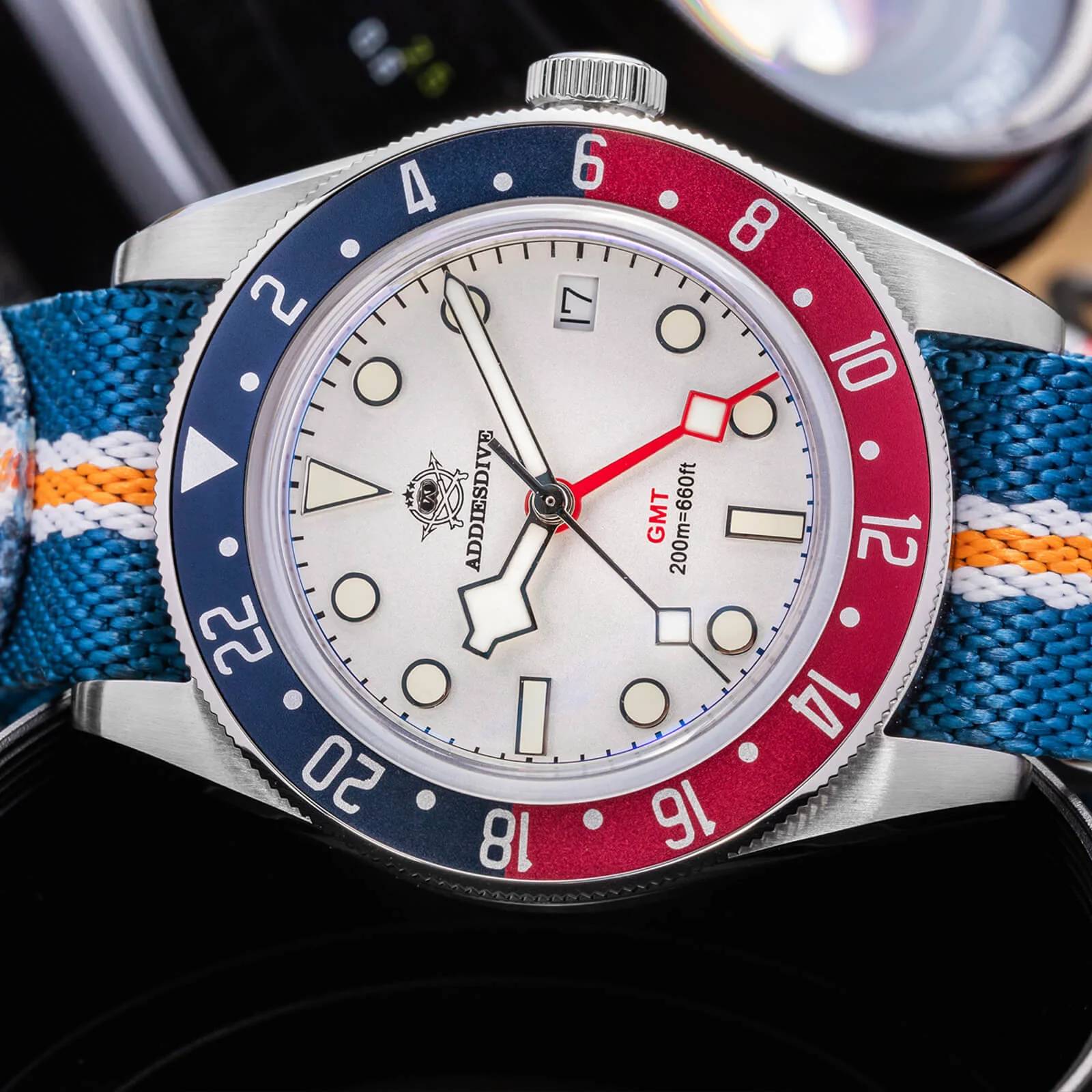 ★Saldi Anniversario★ADDIESDIVE 39mm Orologio al Quarzo BB58 GMT AD2044 - Image 10