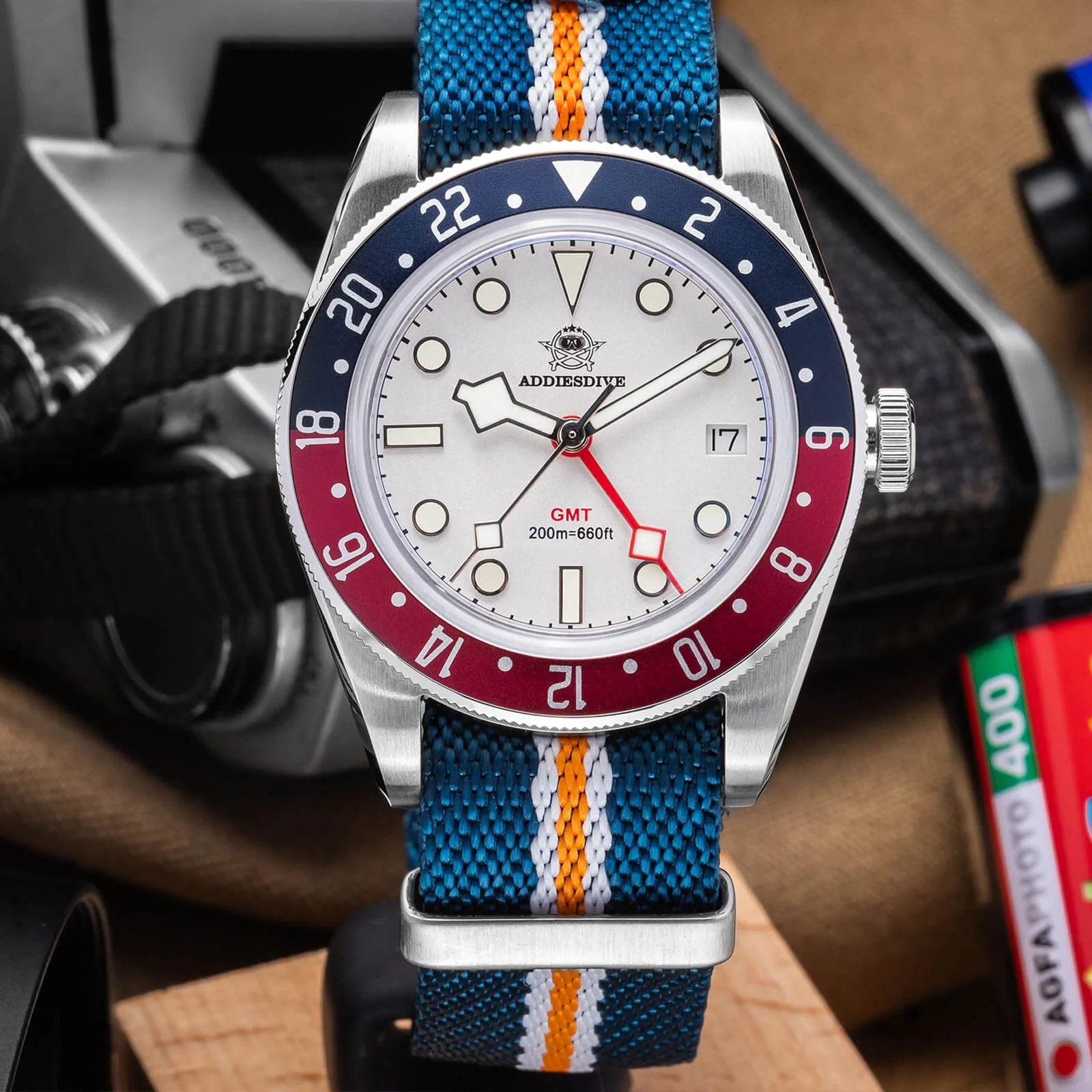 ★Saldi Anniversario★ADDIESDIVE 39mm Orologio al Quarzo BB58 GMT AD2044 - Image 5