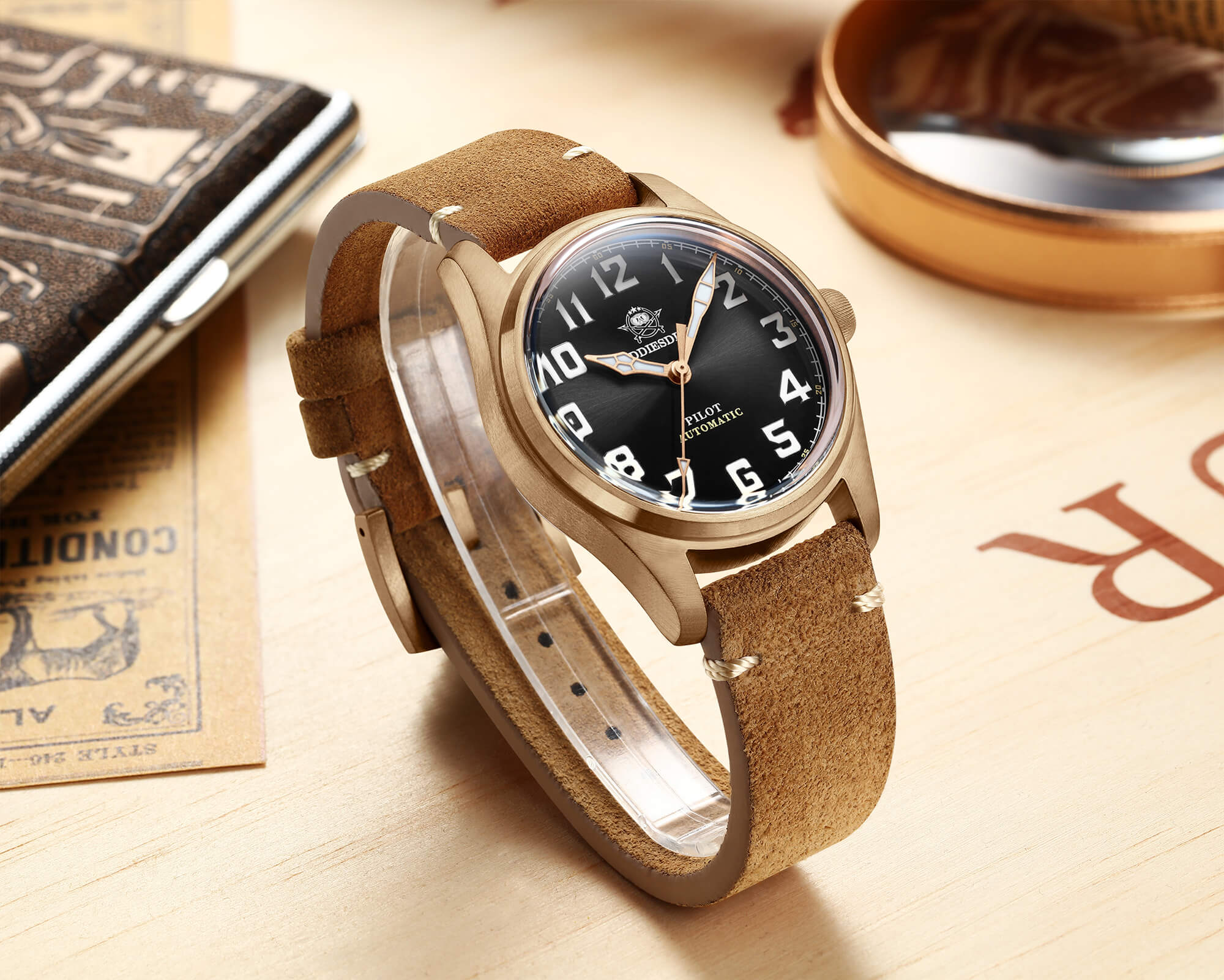 ★Saldi Anniversario★ADDIESDIVE 39mm Orologio da pilota automatico in bronzo 200M (AD2114) - Image 3