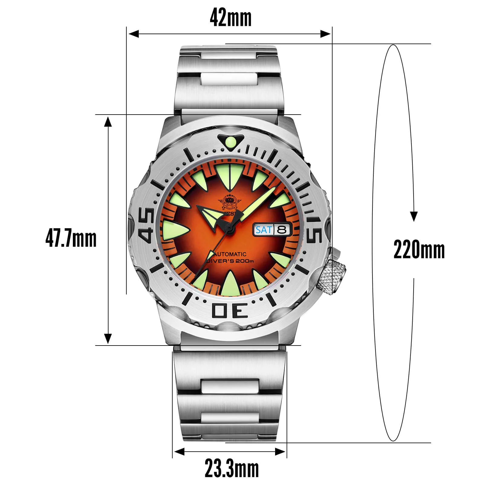 ★Saldi Anniversario★ADDIESDIVE Orologi Subacquei da Uomo Automatici AD2103 - Image 4