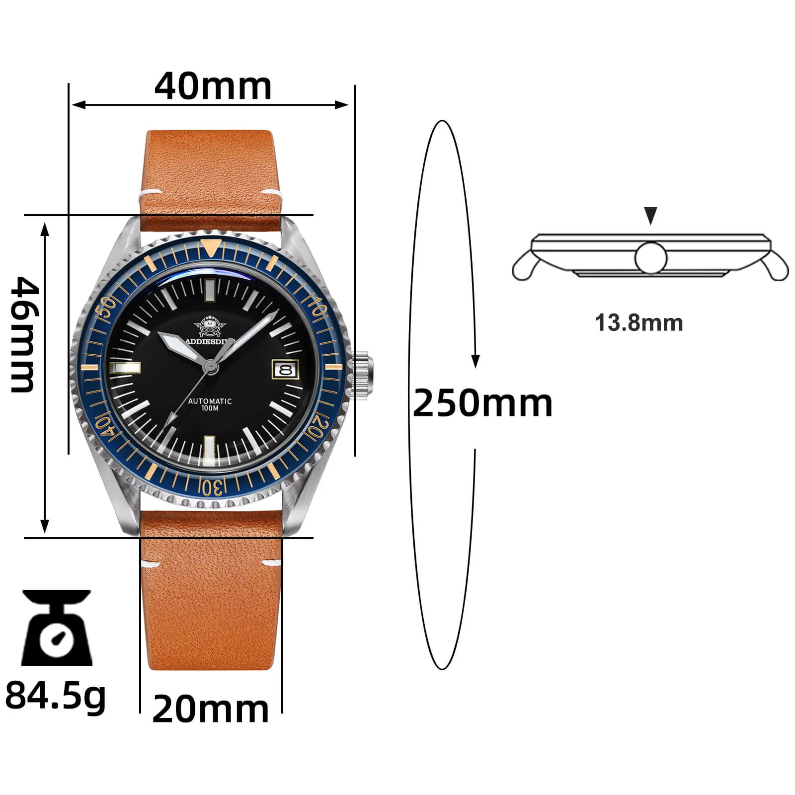 ADDIESDIVE Orologio Subacqueo Automatico Milsub AD2058 - Image 27