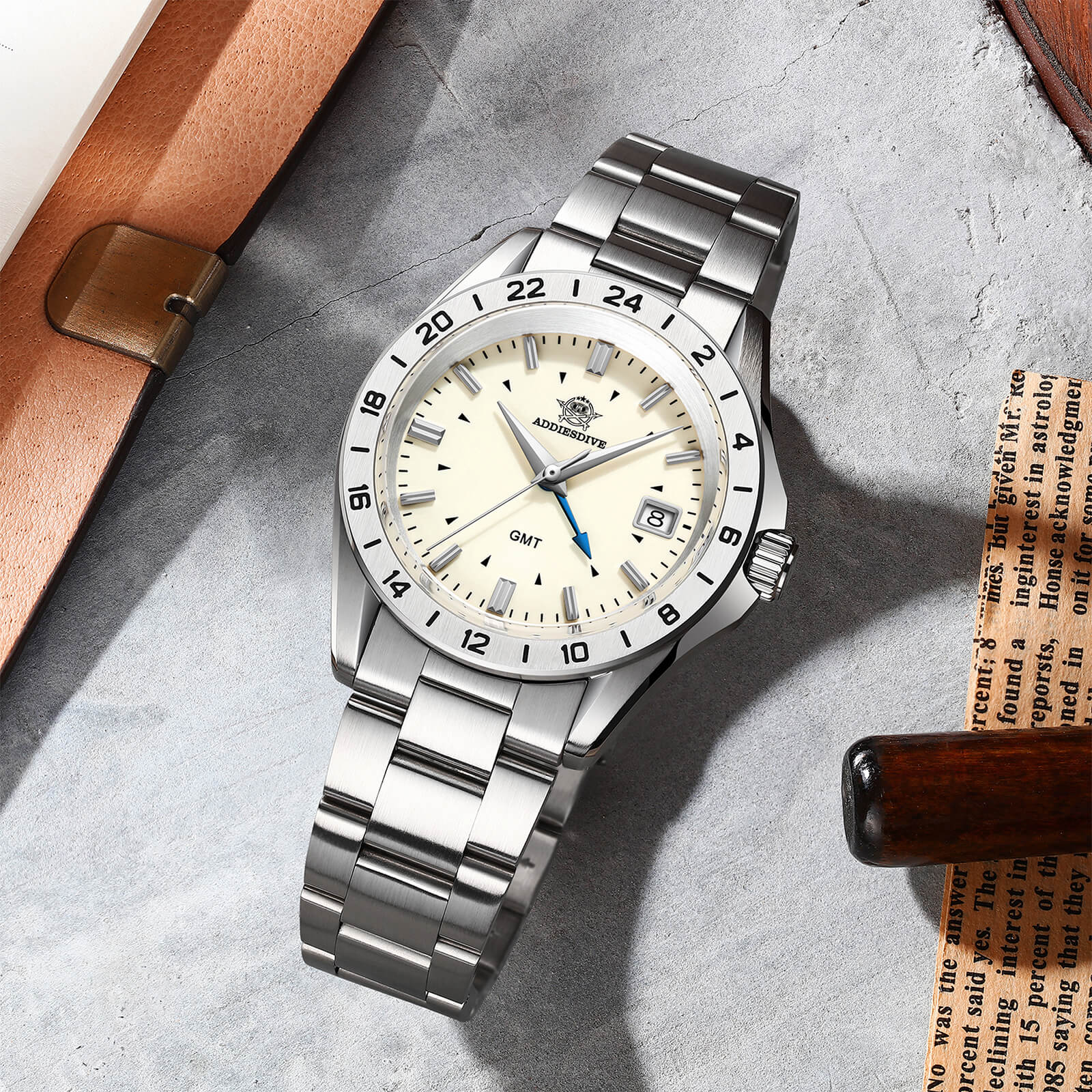 ★Speciale Capodanno★ADDIESDIVE Orologio al Quarzo 38mm GMT AD2063 - Image 5