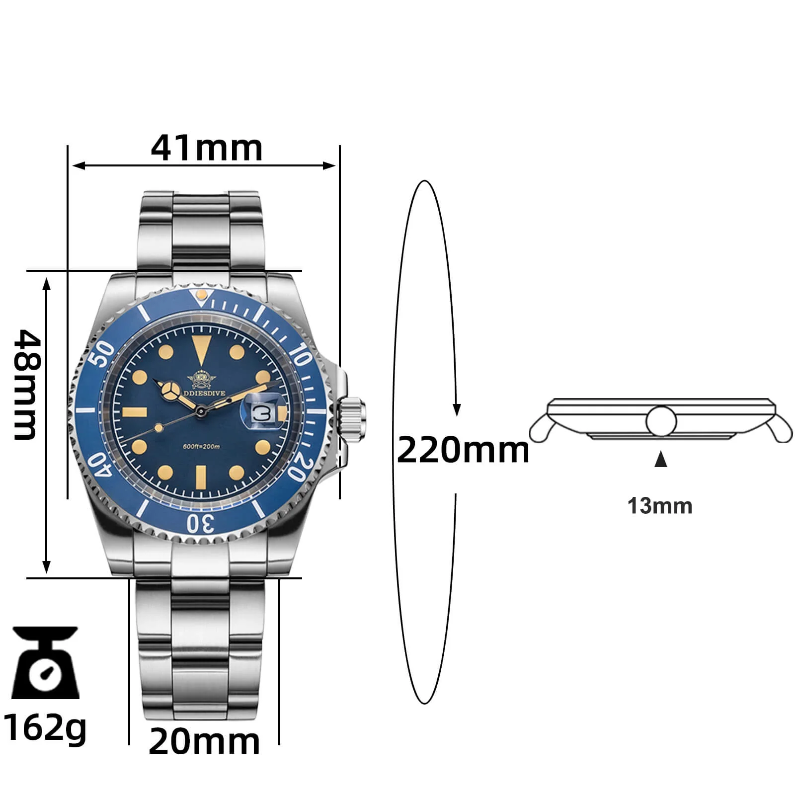 ★Saldi Anniversario★ADDIESDIVE Orologio al Quarzo Retro Sub AD2054 - Image 22