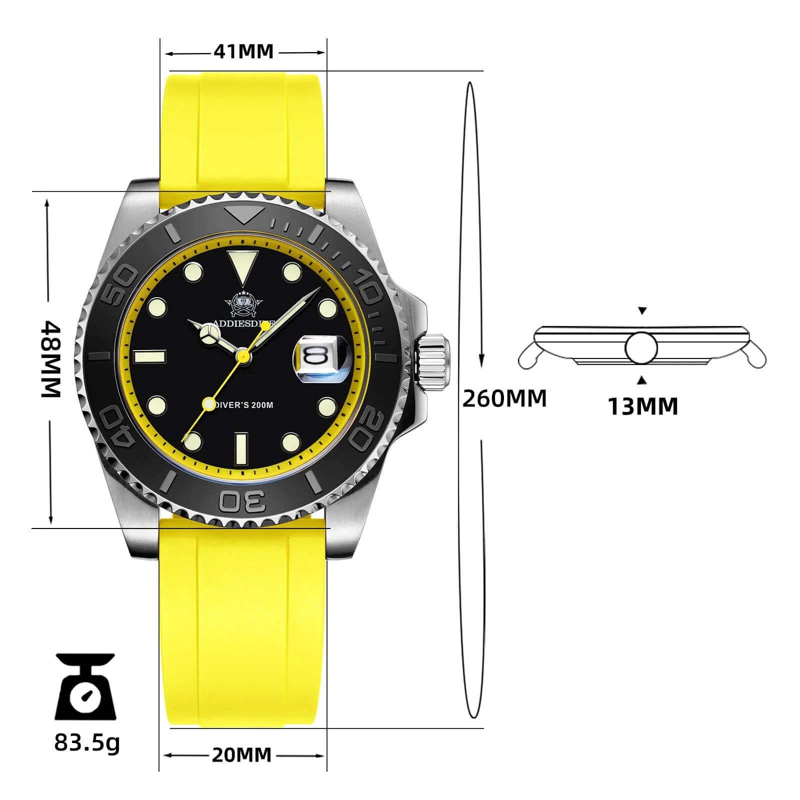 ★Saldi Anniversario★ADDIESDIVE Orologio Sportivo al Quarzo da 41 mm Impermeabile 200 m (AD2040) - Image 41