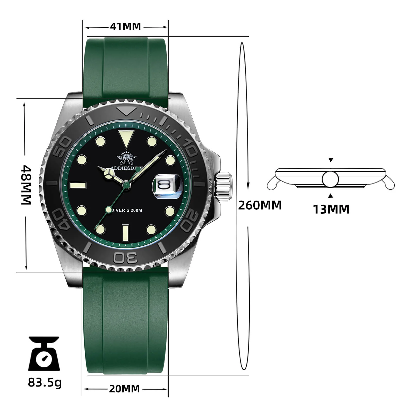 ★Saldi Anniversario★ADDIESDIVE Orologio Sportivo al Quarzo da 41 mm Impermeabile 200 m (AD2040) - Image 62
