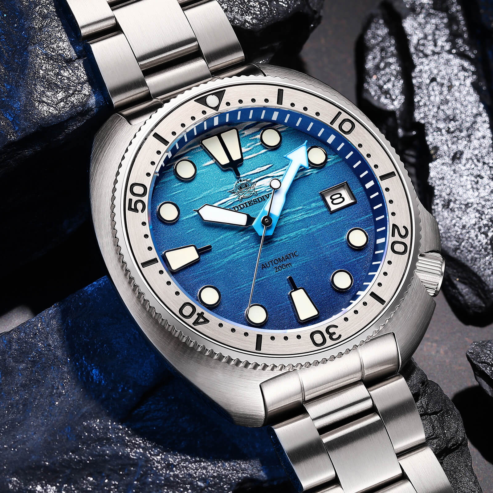 ADDIESDIVE Orologio subacqueo con quadrante 3D con tartaruga di mare profondo （AD2045） - Image 11