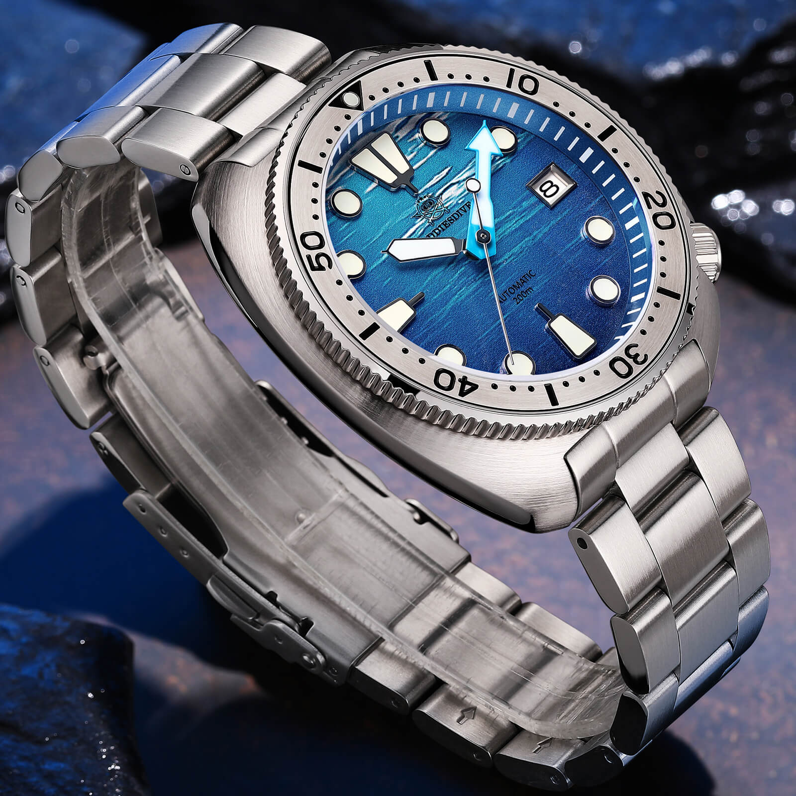 ADDIESDIVE Orologio subacqueo con quadrante 3D con tartaruga di mare profondo （AD2045） - Image 6
