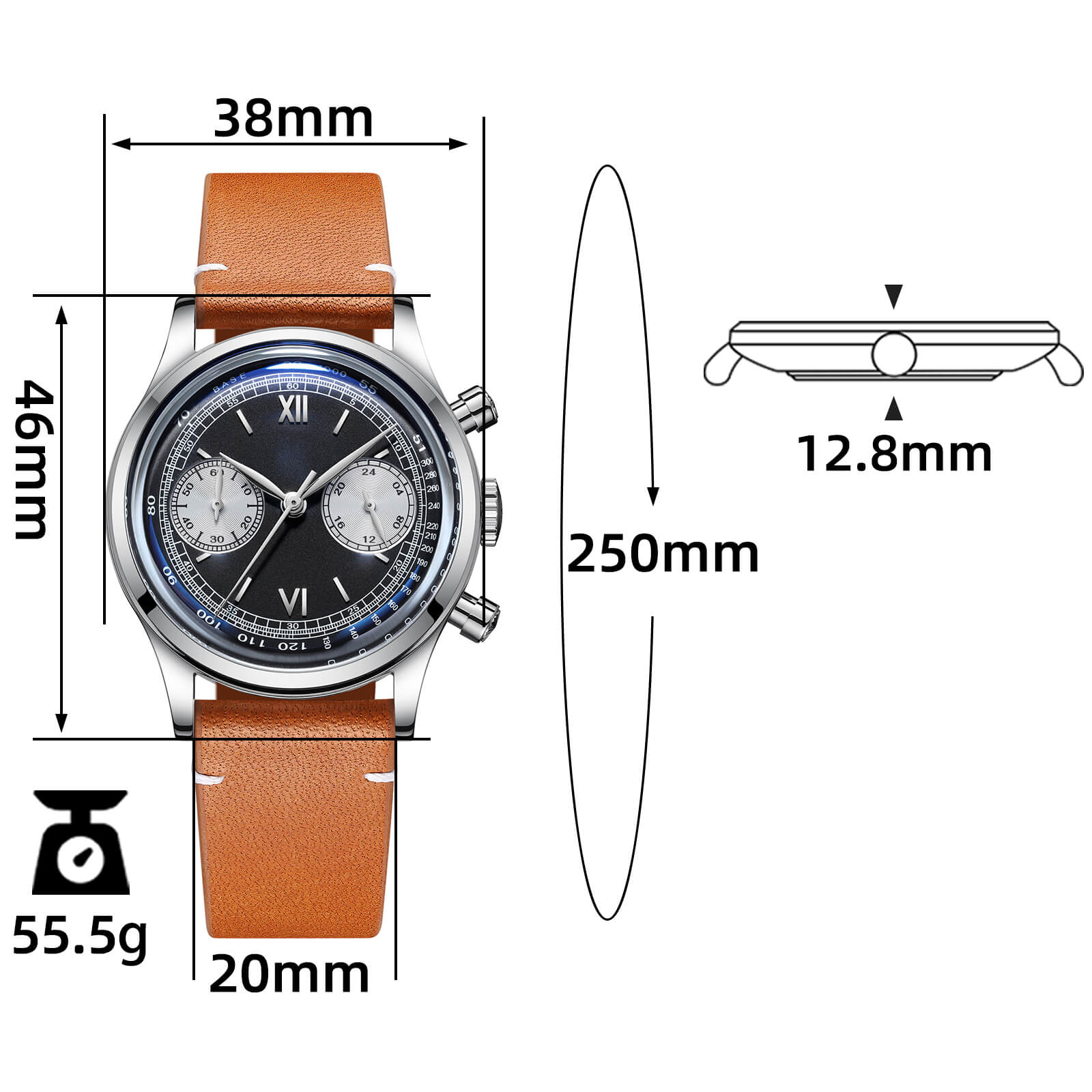 ★Speciali settimanali★ADDIESDIVE Panda BB Cronografo Retro Orologio da uomo 38mm Orologio al Quarzo, AD2037 - Image 4