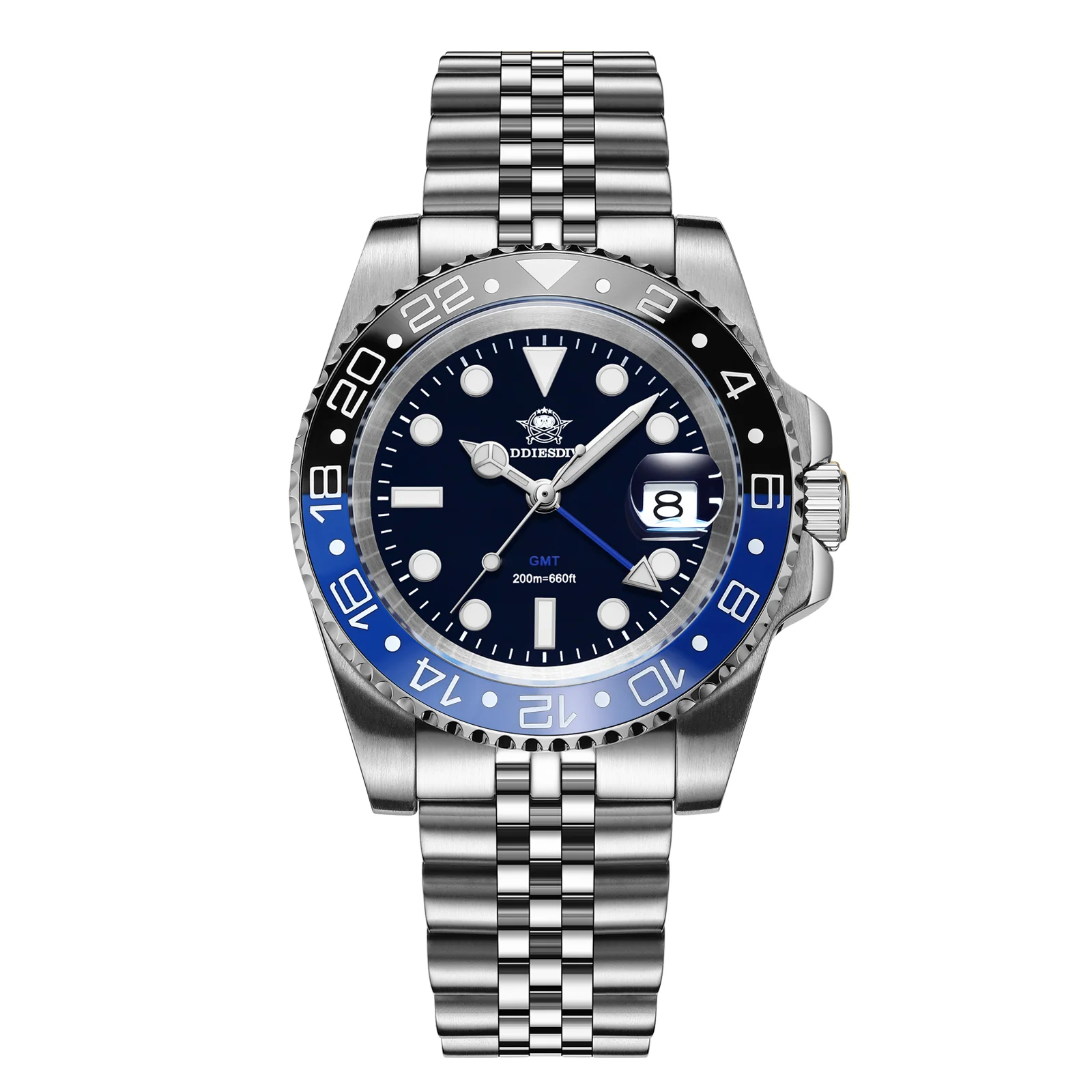 ADDIESDIVE Water Ghost Orologio Subacqueo di Lusso GMT Orologio al Quarzocon Calendario AD2050 - Image 12