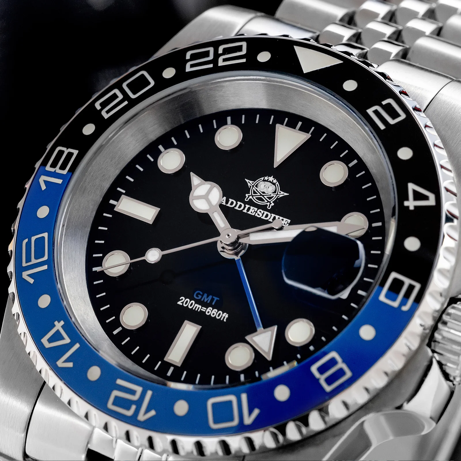 ADDIESDIVE Water Ghost Orologio Subacqueo di Lusso GMT Orologio al Quarzocon Calendario AD2050 - Image 19