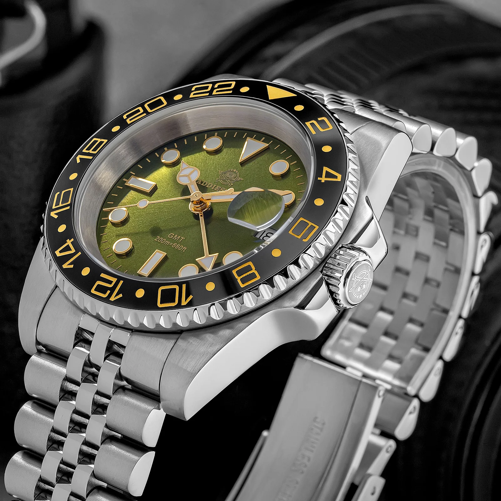ADDIESDIVE Water Ghost Orologio Subacqueo di Lusso GMT Orologio al Quarzocon Calendario AD2050 - Image 29