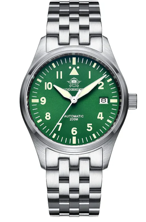 ADDIESDIVE® Pilot watch|movimento automatico NH35A Nastro in acciaio (MY-H2) - Image 8
