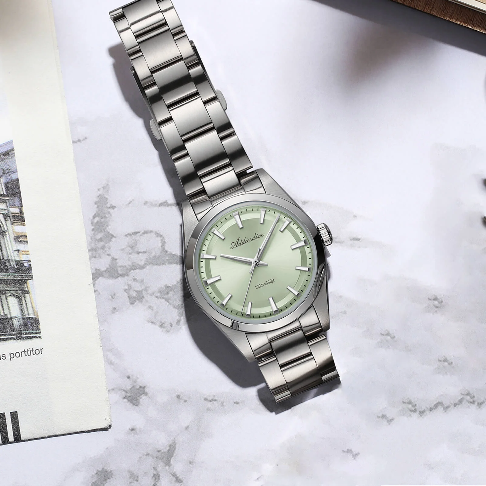★Saldi Anniversario★ADDIESDIVE 36mm Orologio al Quarzo di Lusso VH31 AD2066 - Image 15