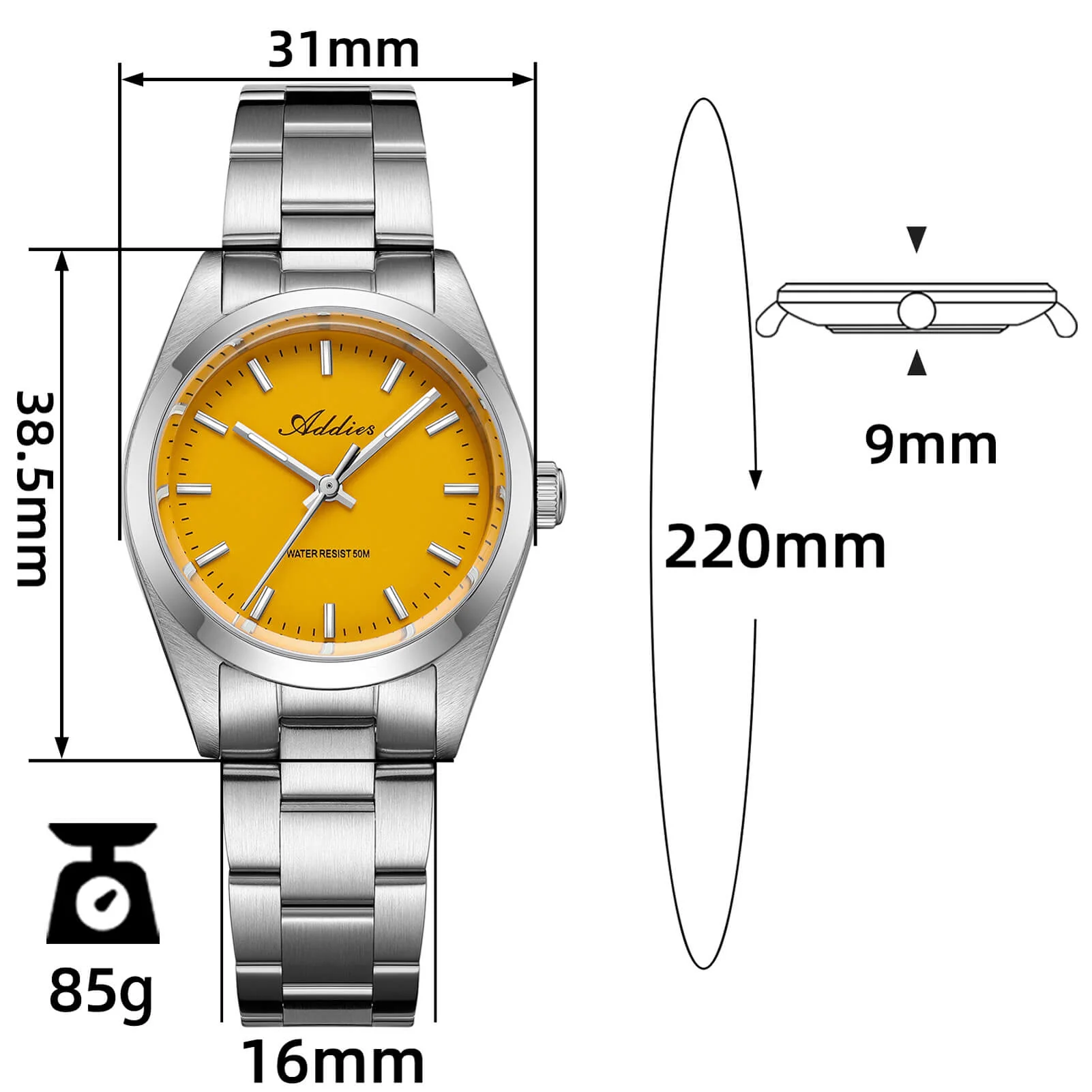 Orologio al quarzo di lusso da donna Addies 31 mm in acciaio inossidabile AW25903 - Image 12