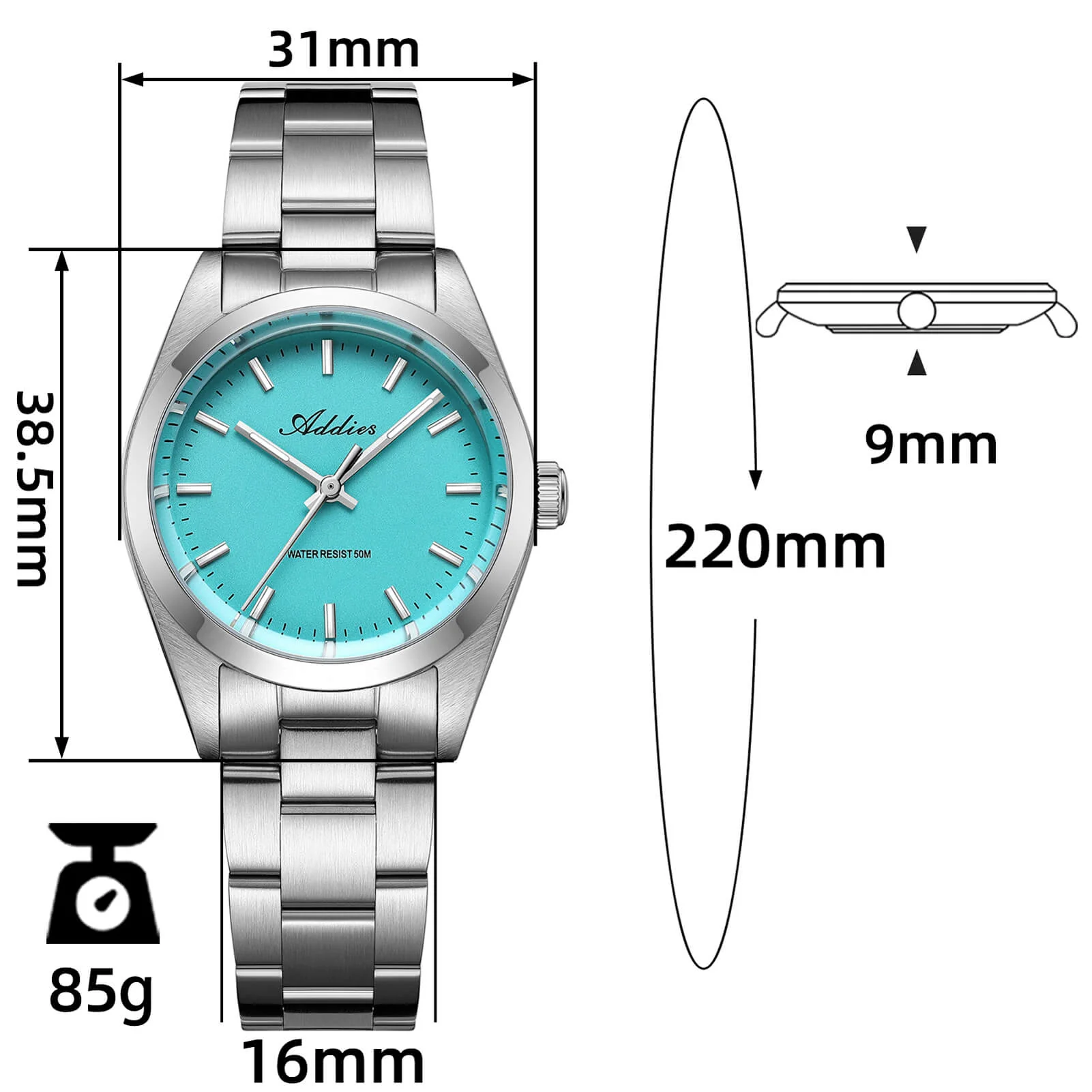 Orologio al quarzo di lusso da donna Addies 31 mm in acciaio inossidabile AW25903 - Image 4