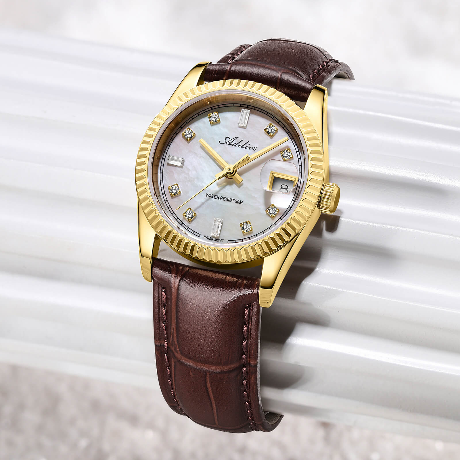 ★Nuovi Arrivi★Orologio da donna Addies da 28 mm con movimento al quarzo di lusso, modello AW25905 - Image 8