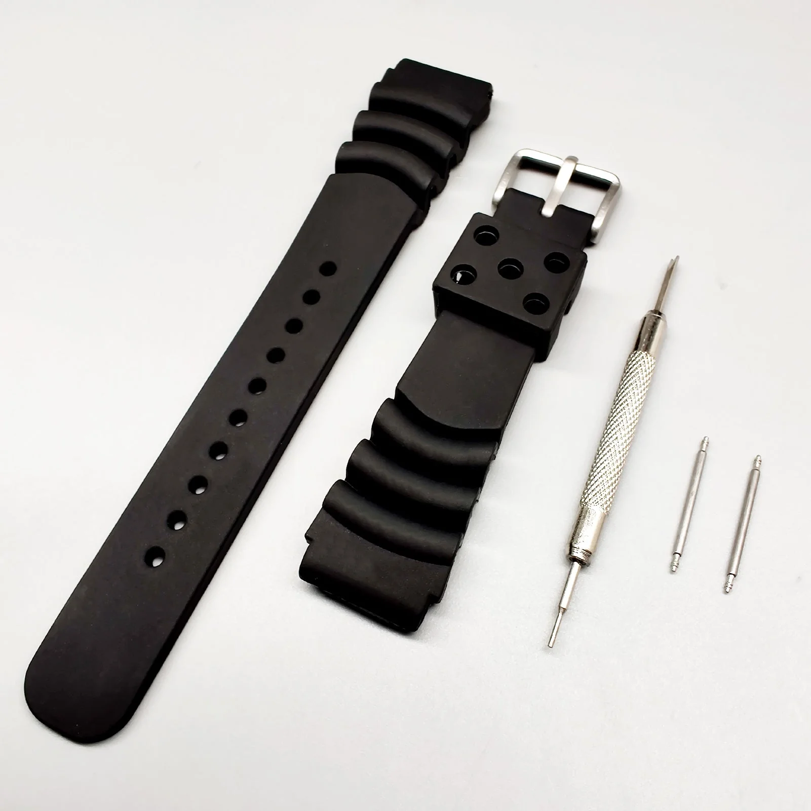 Cinturino in silicone per orologi da uomo Diver Nero 20 mm 22 mm - Image 7